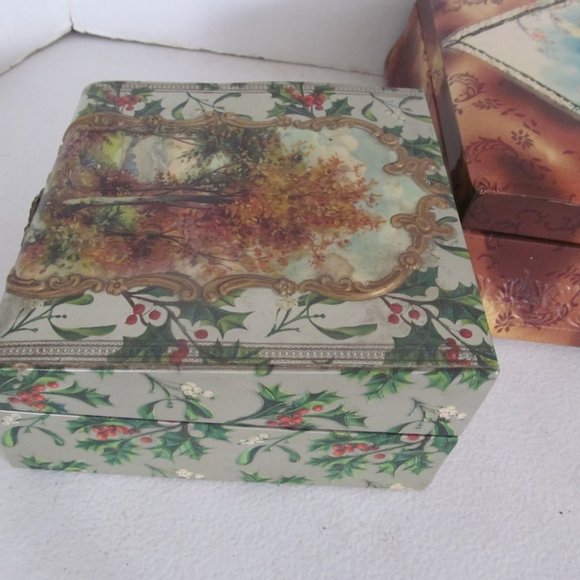 Victorian Celluloid Jewelry Box Silk Lined Vanity Box Jewelry Box White Birch - Picture 8 of 10